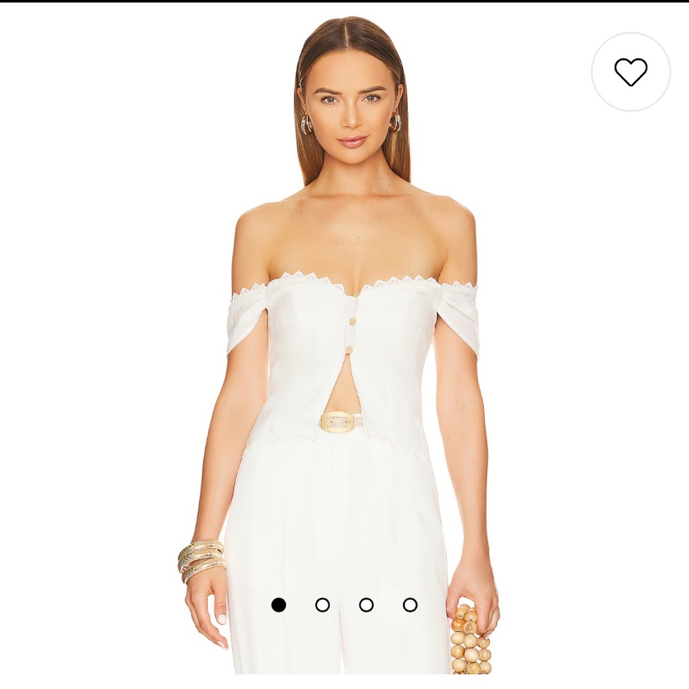 House Of Harlow 1960 Simone Blouse in White